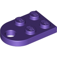 Lego destička 3x2 půlkulatá s kulatou dírou (otvorem), tmavě fialová (6174596)